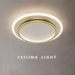 Modern LED Ceiling Lights For Home Entrance Indoor Lighting Fixtures with Crystal Lampshade Lights Round Square Luminaria