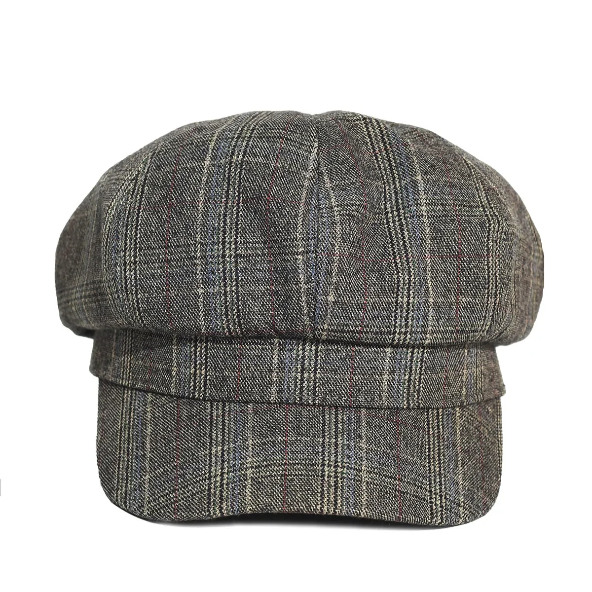 2023 Retro Plaid Splicing Beret Wool Octagonal Cap Warm Newsboy Cap Street Painter Hat Retro Forward Cap England Plaid Hat