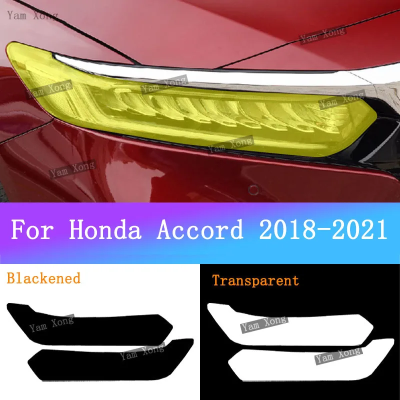 

For Honda Accord 2018-2021 Auto Headlight Black Film Golden Wrap Cover Film Front Light TPU Transparent Armored Protective Films