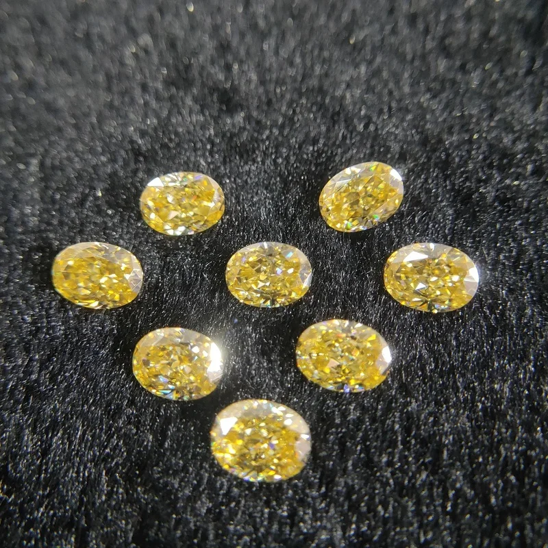 Premium Oval Yellow Moissanite Loose Gemstones 1ct to 8ct Ideal for Ring Making Jewelry Design with GRA Certificate Diamond