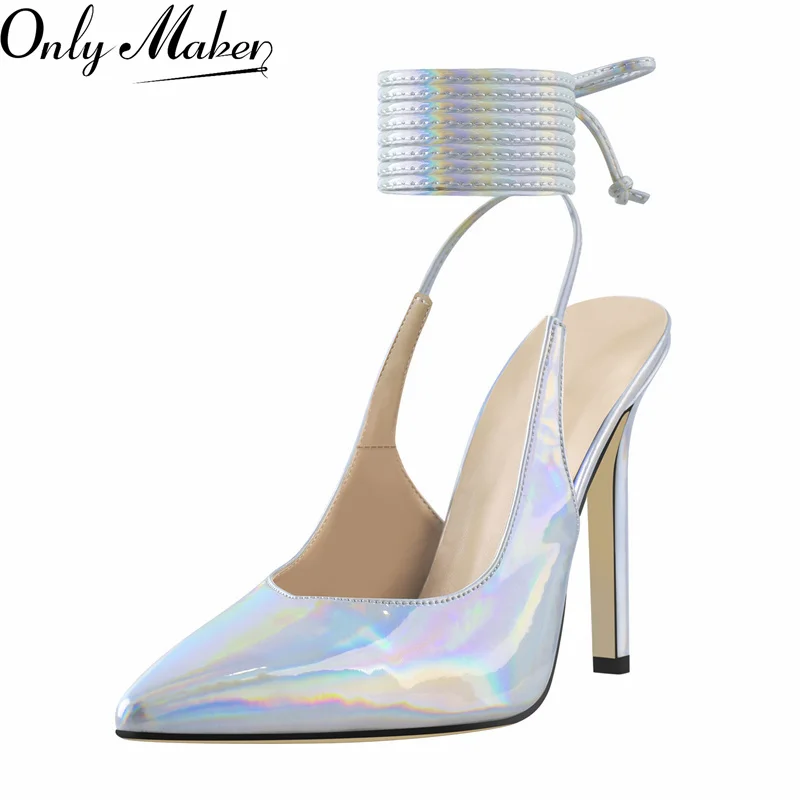 

Onlymaker Women Pointed Toe Slingback Sandals High Stiletto Strappy Pumps Party Heels