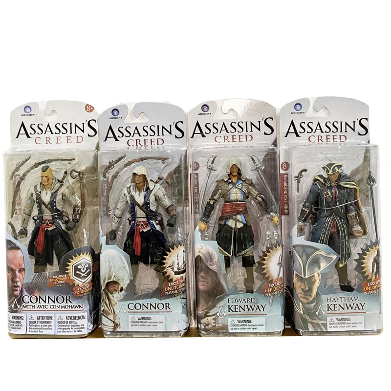 Anime Assassins Creed Action Figure Toys NECA Connor EZIO Figurine Game Figuras PVC Collection Model 16cm Doll Gift for Children