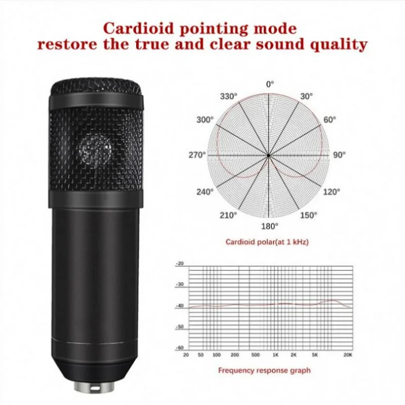AOSHEN NC-A1 Sound Card BM800 Condenser Microphone For Youtube Live Broadcast With Arm Stand POP Filter Whole Kit