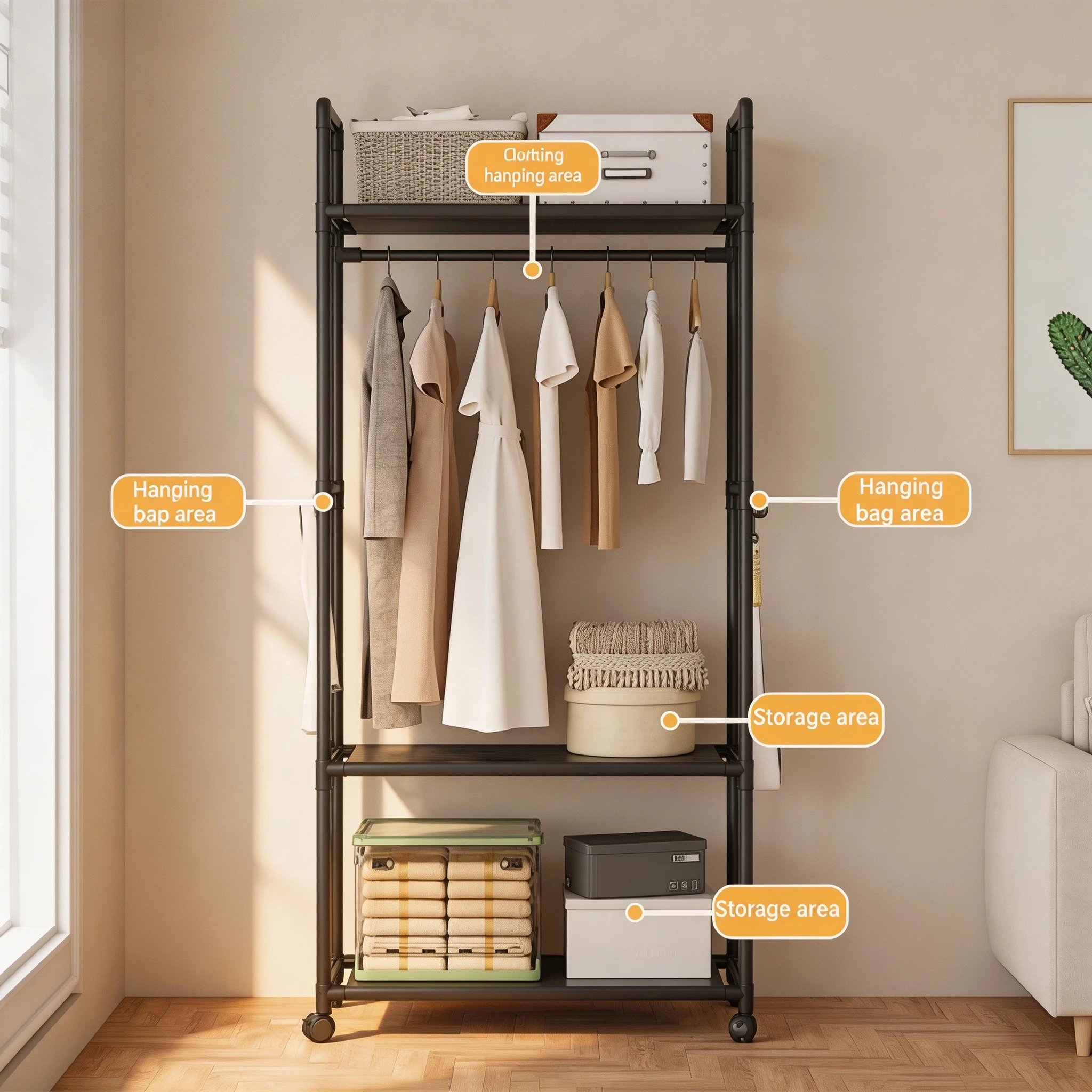 Versatile Garment Stand Hooks - Baby Clothing Rack ulasan dan harga