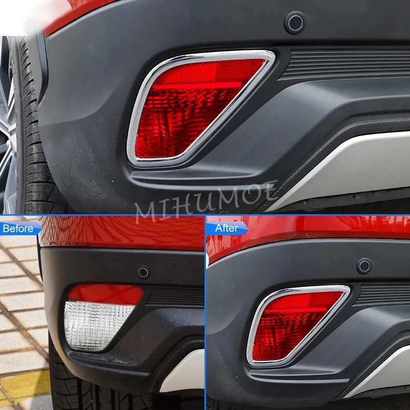 Glossy Chrome Car Rear Fog Light Lamp Cover Frame Trim Bezel For Mitsubishi Eclipse Cross 2018 2019 2020 2021