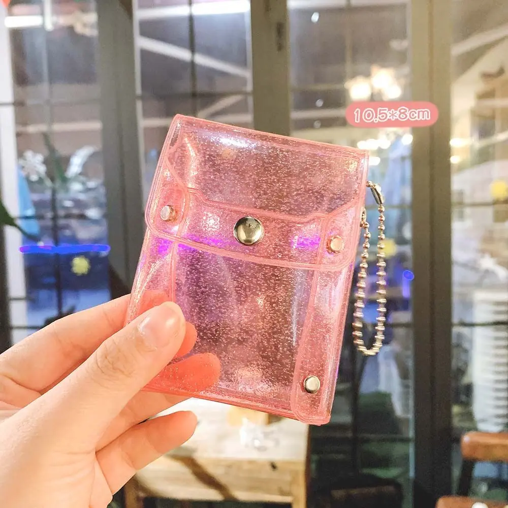 Cute Girl Sequin PVC Transparent Mini Comestic bag Coin purse Lipstick bag Key wallet