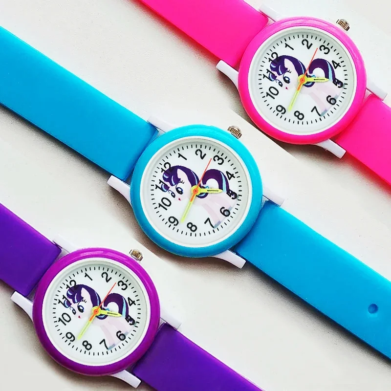 Cartoon Rainbow Cloud Horse Children's Watch Fashion Exquisite Student Clock Gift Kids Quartz Watches for Boys Girls Bracelet