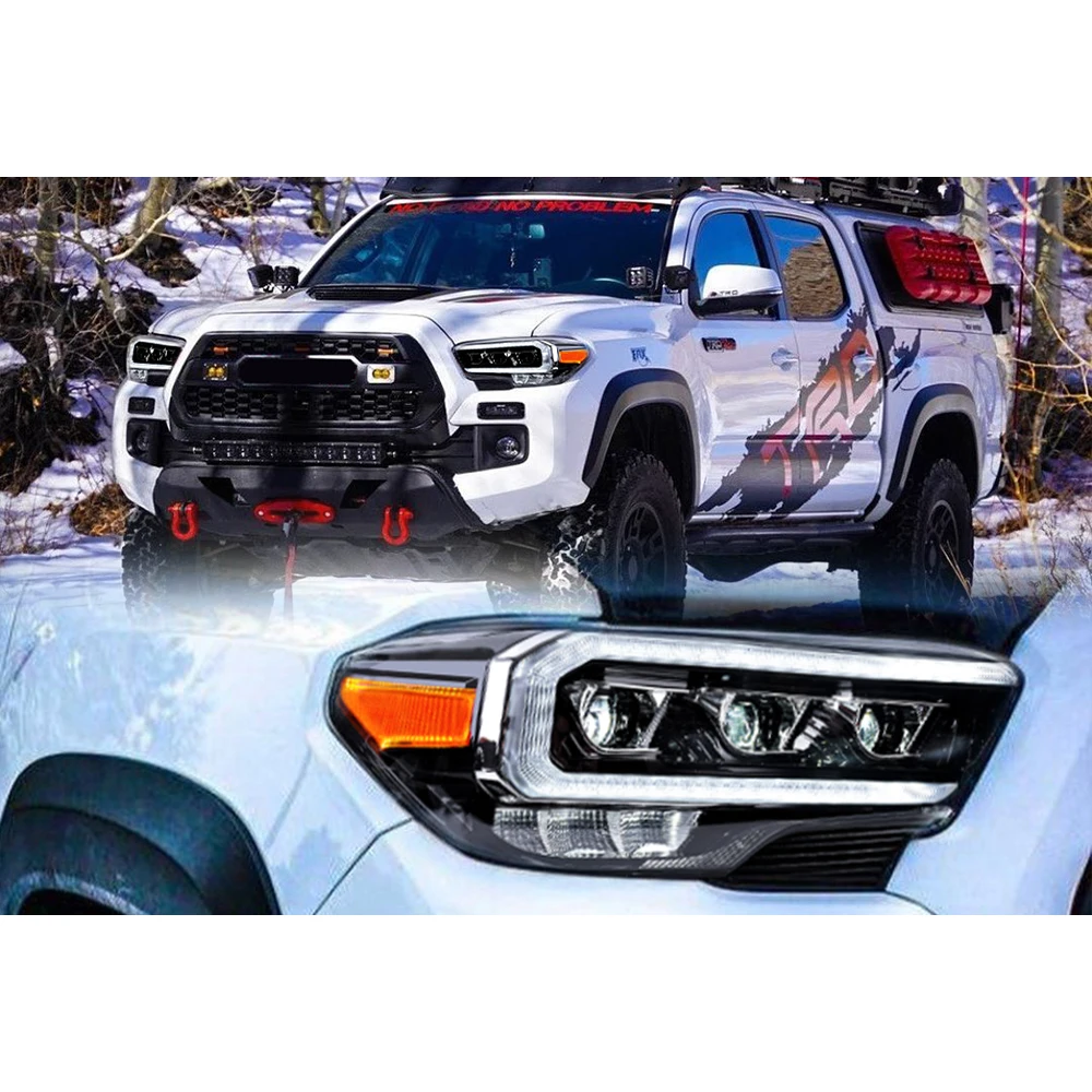 

Светодиодная фара TT-ABC для Toyota Tacoma 2016 2017 2018 2019 2020 2021 2022, высококачественная передняя фара пикапа, автосборка