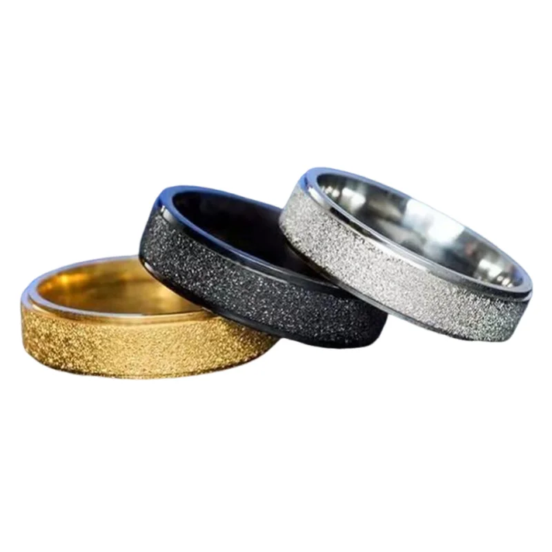 

Rotatable Titanium Steel Ring Unisex Colorful Frosted Japanese Korean Style Simple Couple Matching Fashionable Trendy Tail Ring