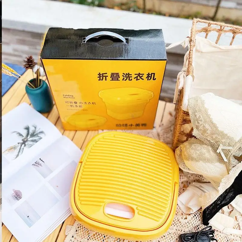 Mini Washing Machine Kids Clothes Washer Machine Yellow Duck Design Clothes Washing Tool For Apartment Dorm Camping RV Travel