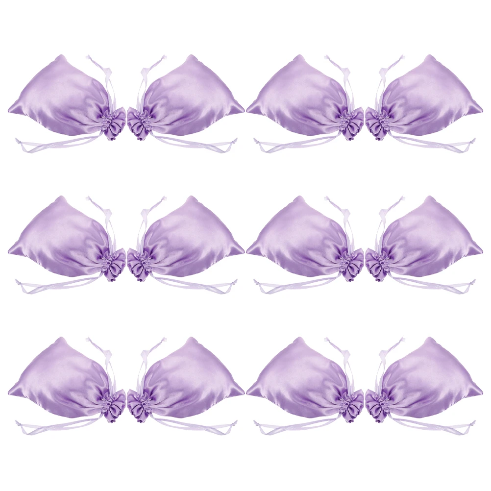 

12 Pcs Satin Bags Hair Tools Storage Small Cloth Drawstrings Party Favor Travel Silk Jewelry Wedding Protection Convenience