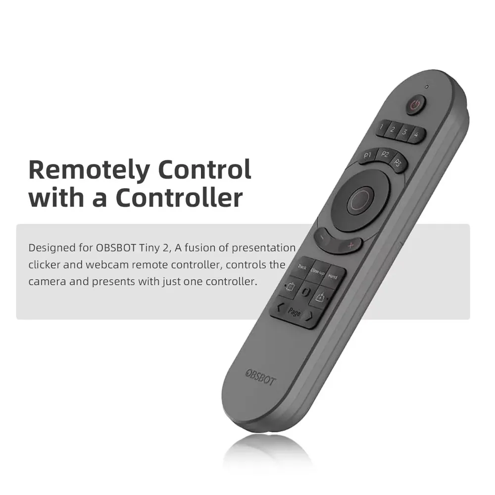 OBSBOT Tiny 2 Remote Control Presentation Clicker for Tiny 2/Tiny 4K/1080P Webcam Wireless Connection  via USB Receiver