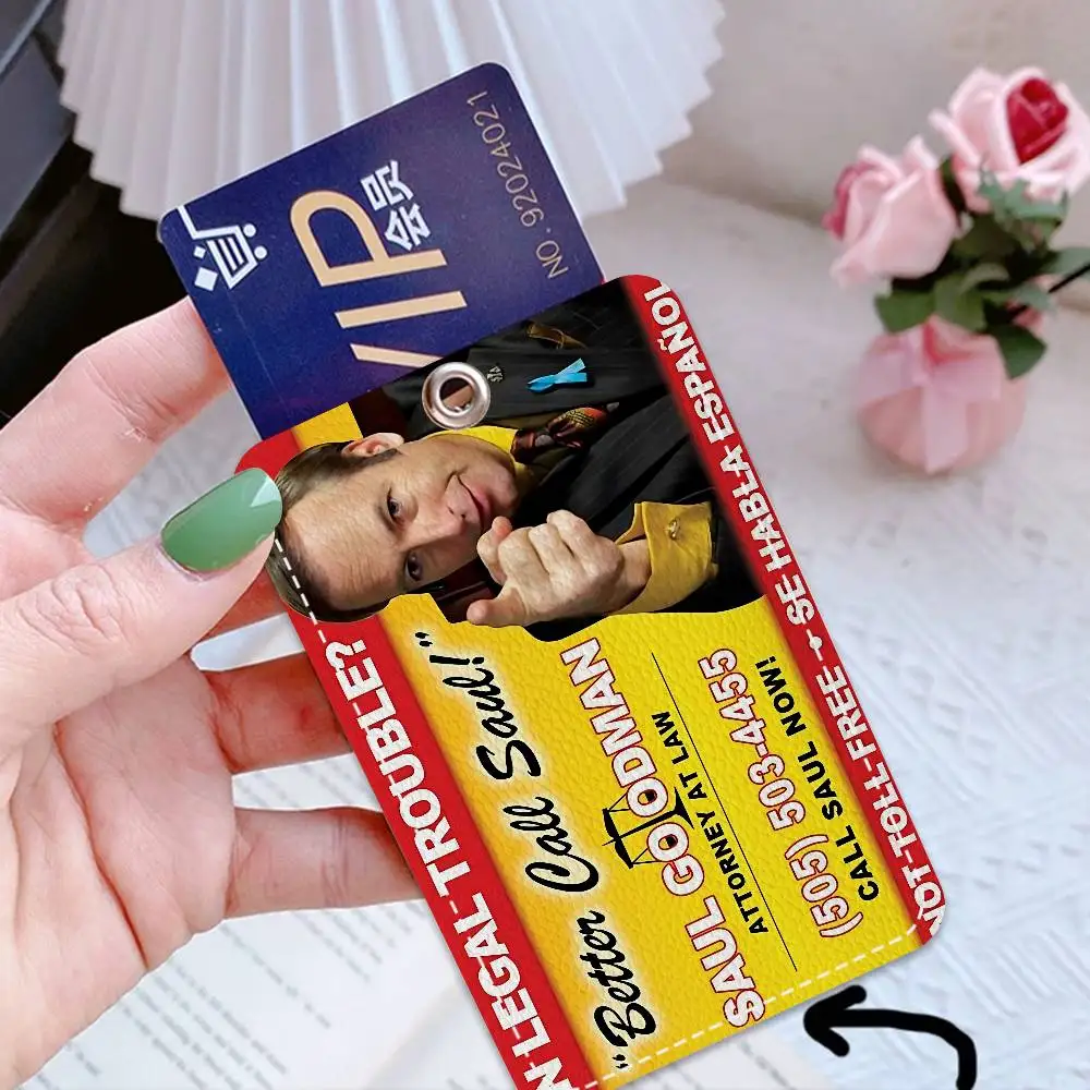 حامل بطاقة الوصول الكلاسيكي Better Call Saul Style PU مع سلسلة مفاتيح - حماية تنفيذية لبطاقة البنك، مترو الأنفاق، حافظة بطاقة الحافلة #4