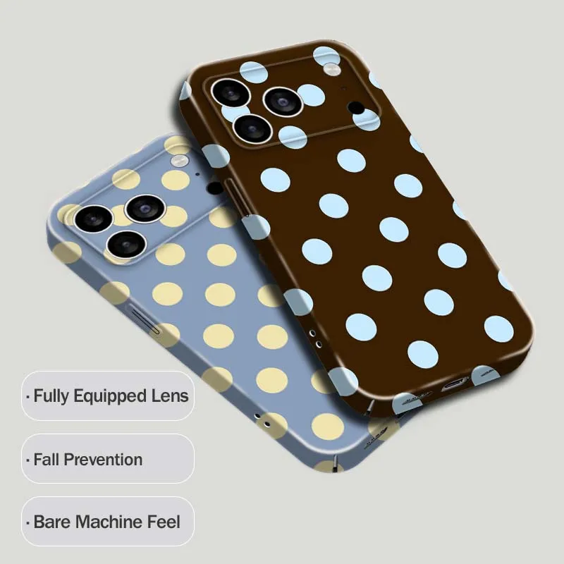 

Brown White Polka Dot Phone Case For Apple iPhone 17 16 16E 15 14 13 12 11 Air Pro Max Plus Feilin Protective Shell