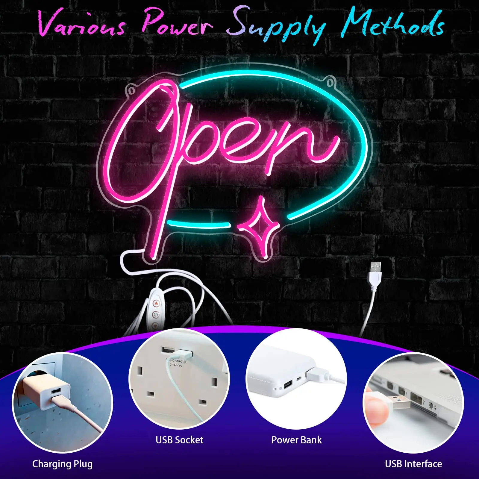 Open Signs for Business, LED Neon Open Sign, Light Up Open Signs for Bars, Stores, Coffee Shop, Hotel, Window, Outdoor 16"x 11"