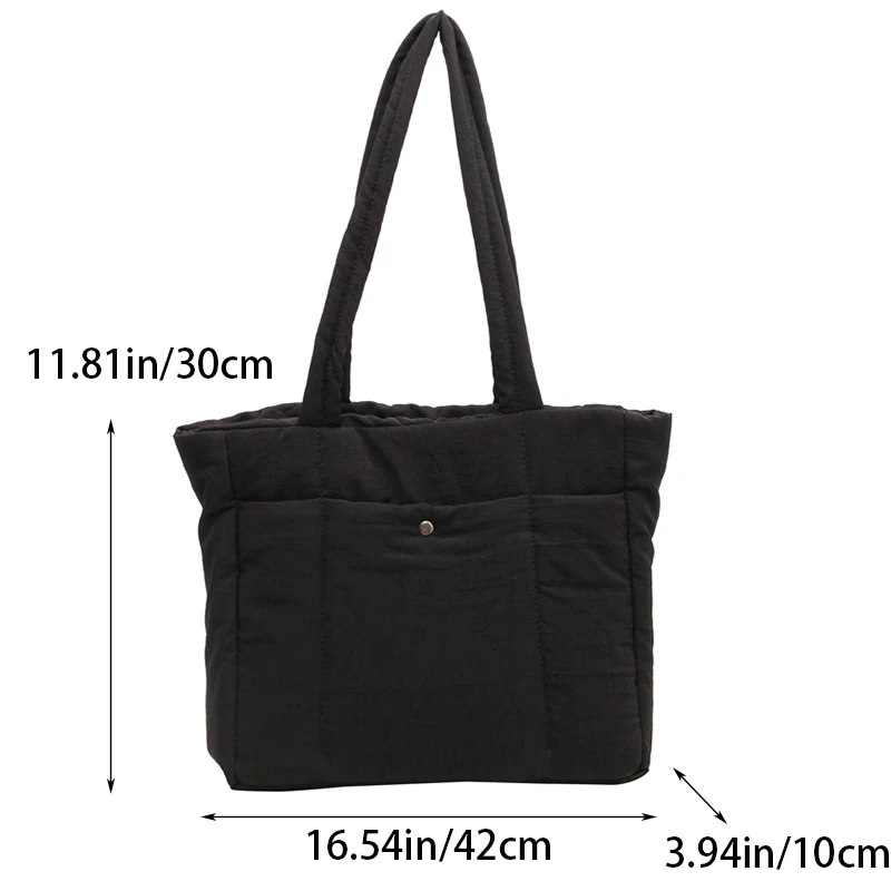 Soft Shoulder Bag For Women Cloth Solid Color Female Handbags Large Capacity Tote Bags Shopping