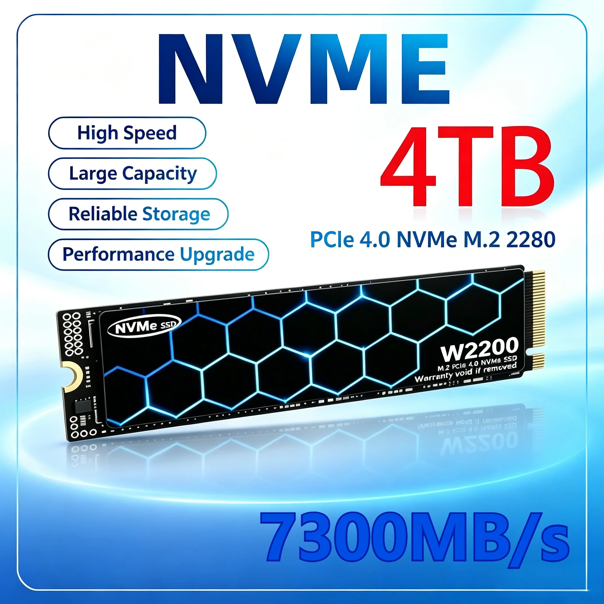 M.2 SSD Hard Disk 2TB 4TB 7300MB/s NVMe M2 W2200 SSD 500GB PCIe 4.0 Internal Solid State Drive For Laptop Desktop PC