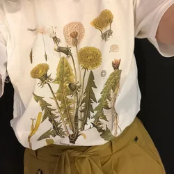 Dandelion Vintage Botanical Tshirt, Hiking TShirt, Botanical Print Shirt, Dandelion Shirt, Vintage Tee