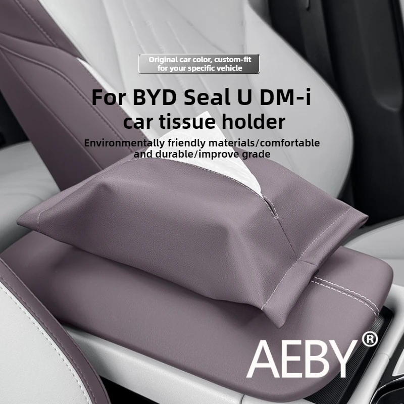 

AEBY For BYD Seal U DM-i 2020-2025 Car Seat Leather Tissue Box Holder, Headrest Organizer, Auto Interior Accessories Organizer