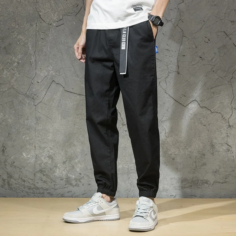 

Ultra-Thin Qui-Dry Casual Pants for Men Loose Trendy Ice-Silk Cuffed Summer Youth Active Sle Nine-Piece Harlan