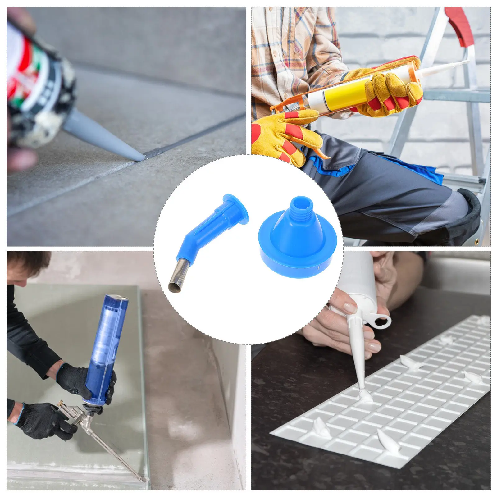 1Set Sealant Caulk Tips Nozzle Plastic Sturdy Caulking Tool for Home DIY Professional Glue Coating Accessories