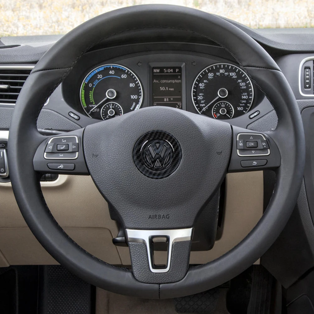 Car Steering Wheel Stickers for Volkswagen Golf 4 5 Bora MK7 4 motion MTM Blue Motion Caddy Scirocco CC Polo Passat Accessories