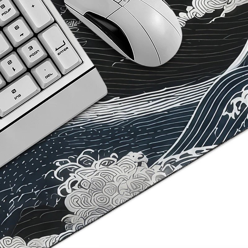 Mouse Pad Gamer Black White Cloud Mountains XL Large Custom Mousepad XXL Mouse Mat Soft Office Accessories Desktop Mouse Pad