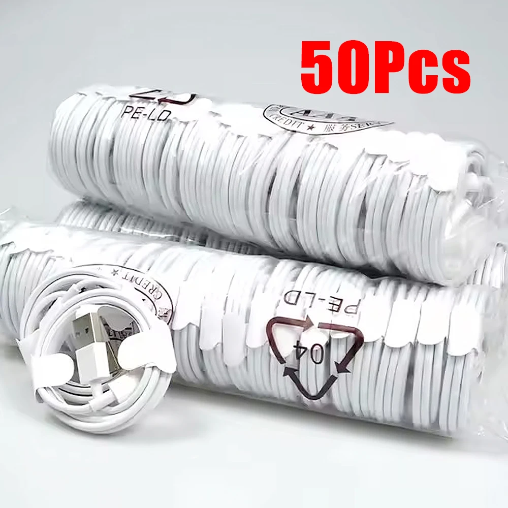 

50Pcs 2m Fast Charging Cable For Apple iPhone 13 12 11 14 Pro Max Mini USB Cable For X XR XS MAX 7 8 14 Plus 6