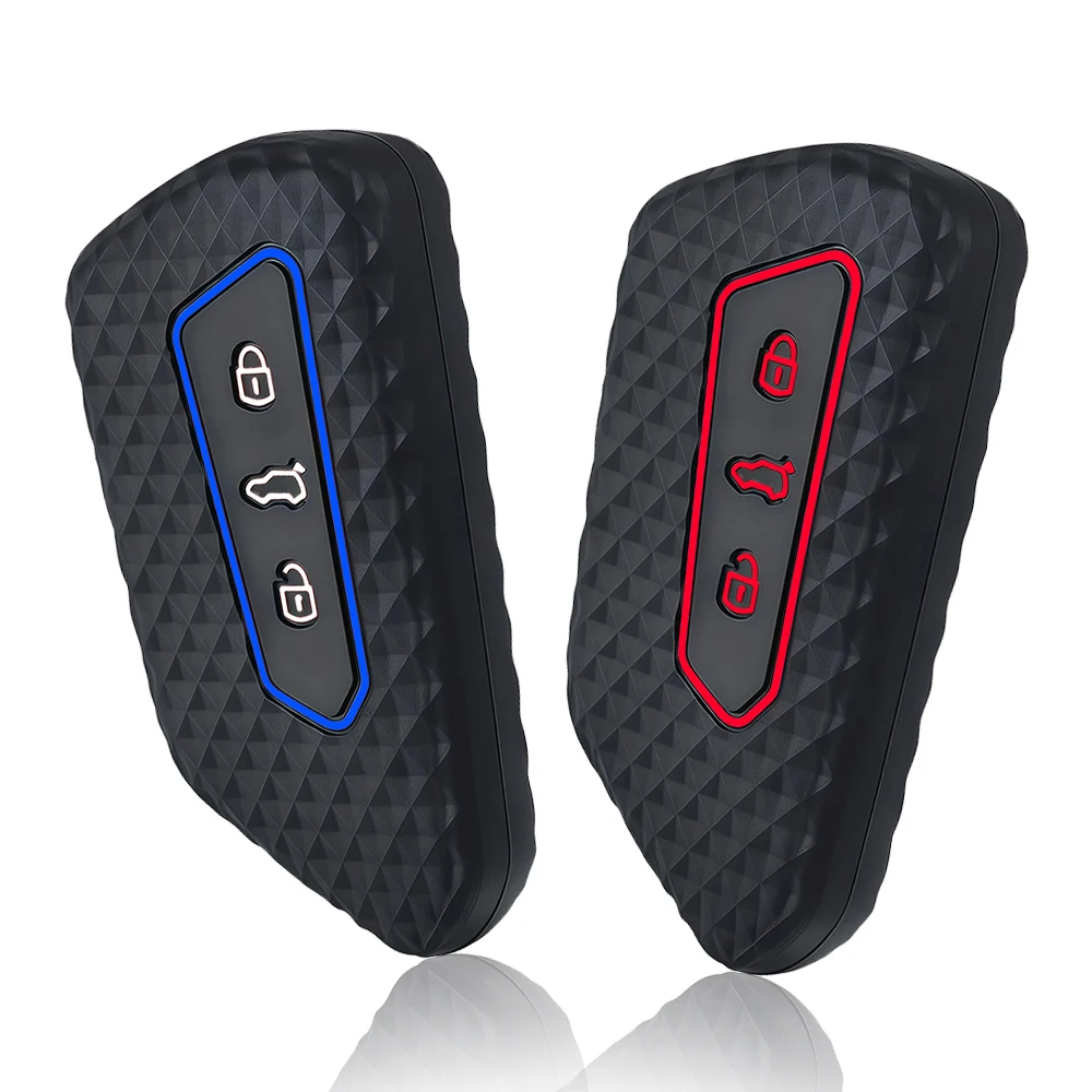 

Чехол для автомобильного ключа для VW Golf 8 Mk8 GTI GTD R ID3 ID4 2020, украшение, силиконовый чехол для автомобильного ключа, держатель для брелока, накладка, автомобильные аксессуары