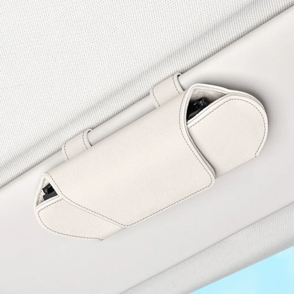 High-end Magnetic Suction Car Glasses Case Car Mounted Anti-Scratch Car Sun Visor Storage Holder Shock-proof Suede