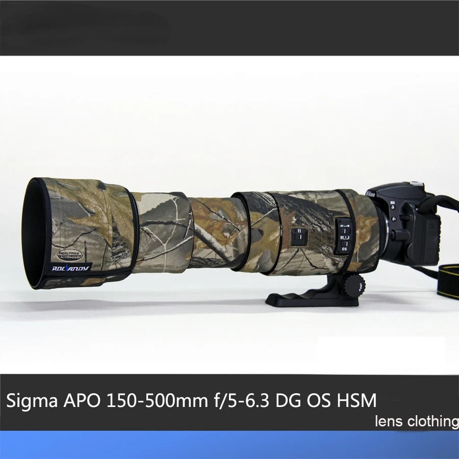 

For Sigma APO 150-500mm f/5-6.3 DG OS HSM Guns Case Clothing Lens Sleeve Lens Camouflage Coat Rain Cover