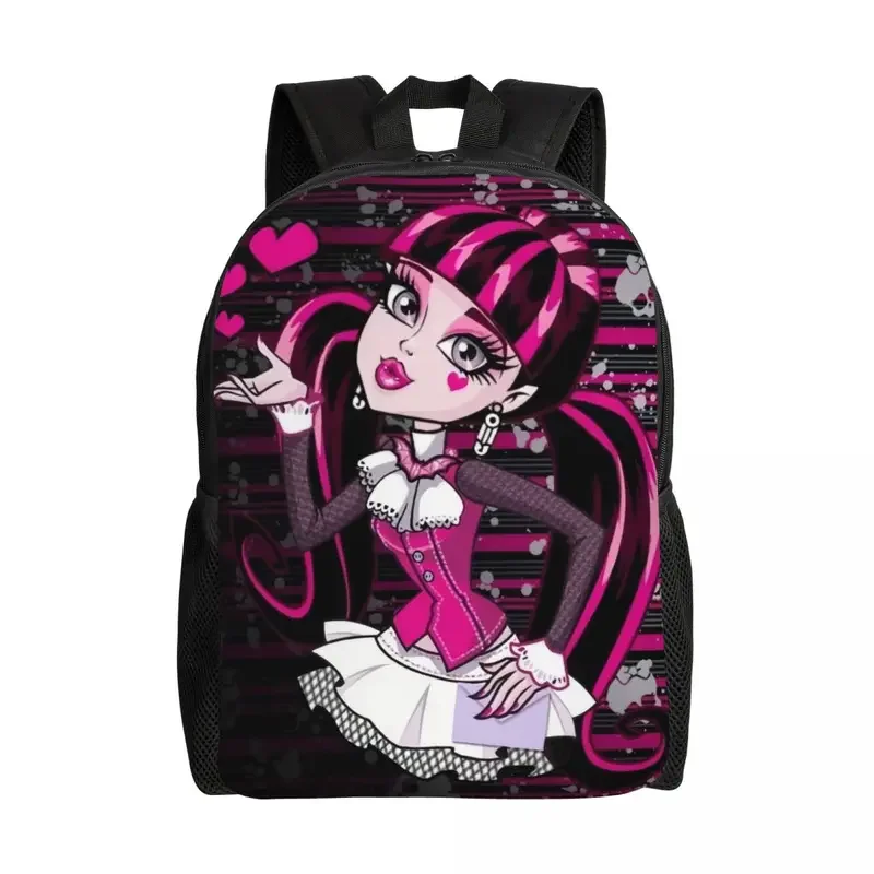 Monsters High Anime mochila de viaje para hombres y mujeres, bolsa de libros para computadora escolar, bolsas de día para estudiantes universitarios