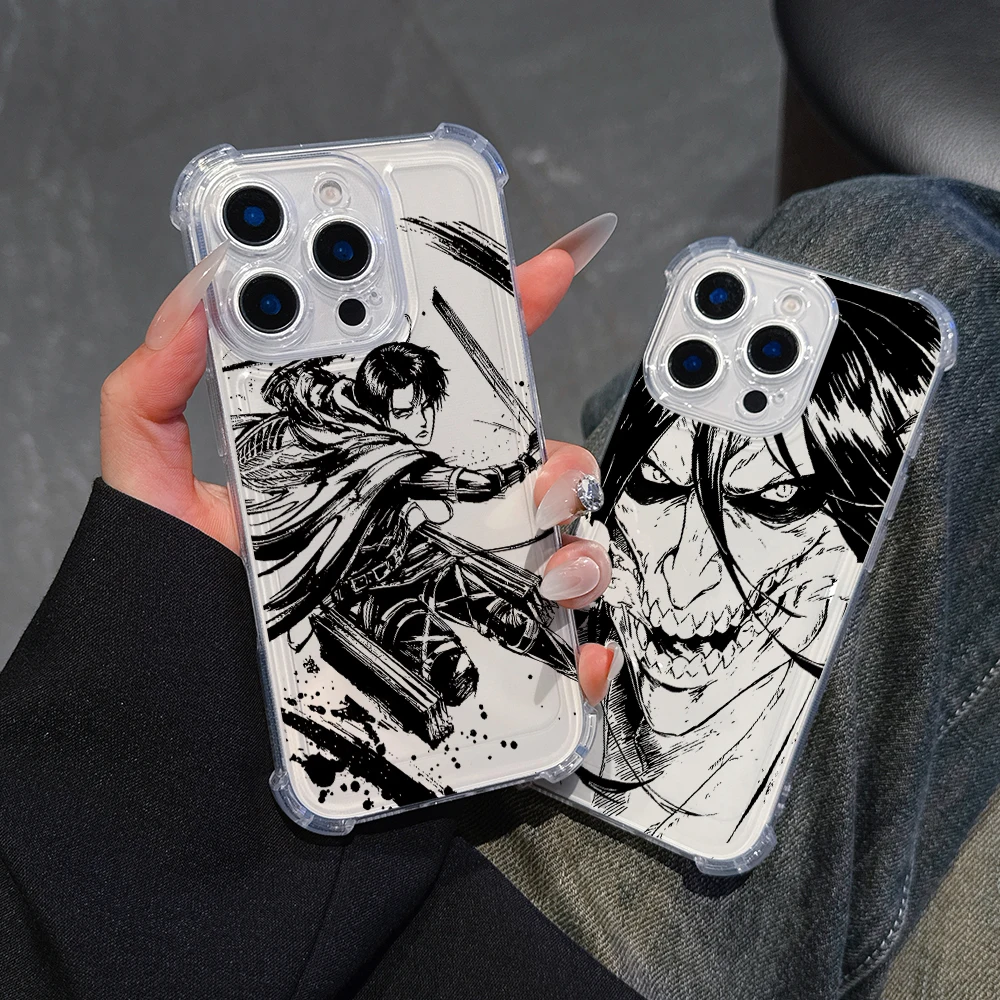hot Anime New Attack on Titan Phone Case For Xiaomi Redmi 14C 13C 12C K50 K40 Note 13 12 11 10 9S 5G Anti Fall Clear Back Cover