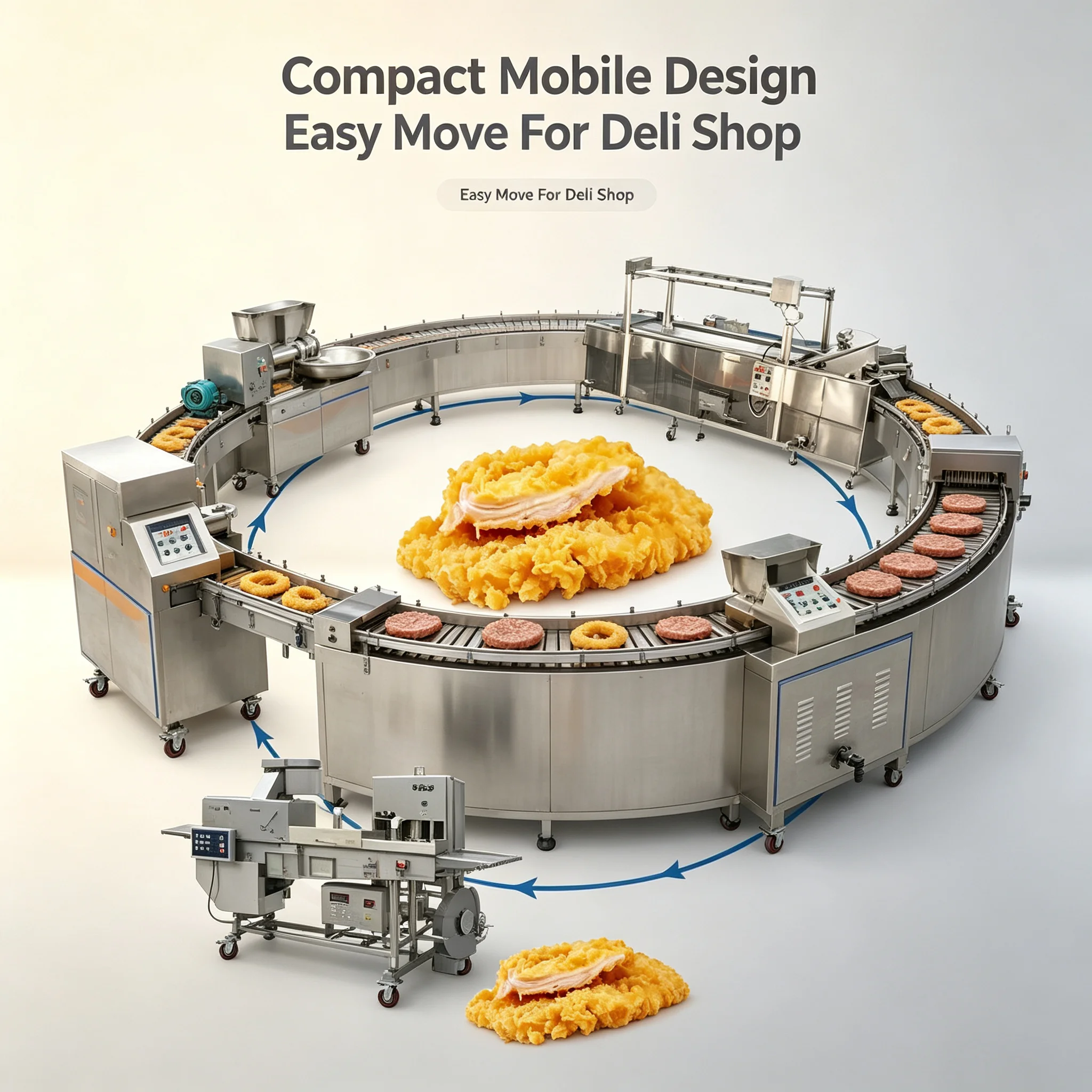 Central‑kitchen Specialized Processing Line for Chicken Nugget Hamburger Patty Commercial Frozen Patty Production
