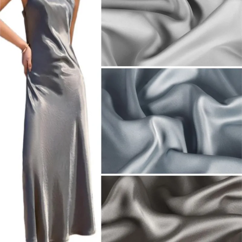

Double-Sided Acetate Satin Fabric Light Sparkling Smooth Silk Skating Skirt Gown