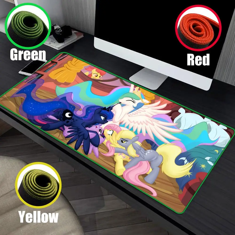 Cool L-Little P-Pony Mouse Pad 90x40cm Colorful Lock Edge Pure Natural Rubber Desktop Anti slip Large Mouse Pad