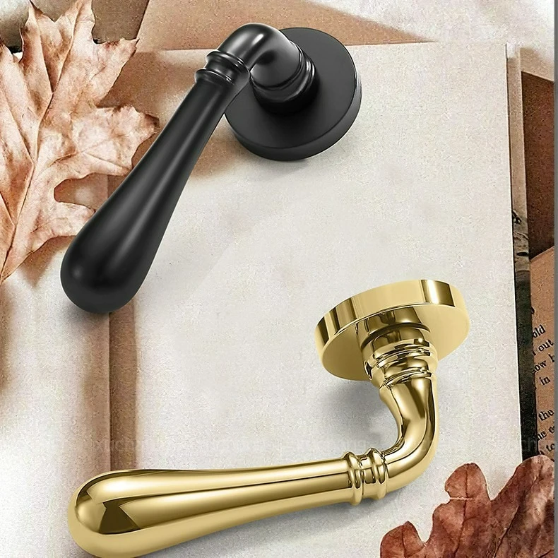 Door Lock, Bedroom, Indoor Wooden Door Lock, Light Luxury, Silent Split Lock, American Style Door Handle Lock