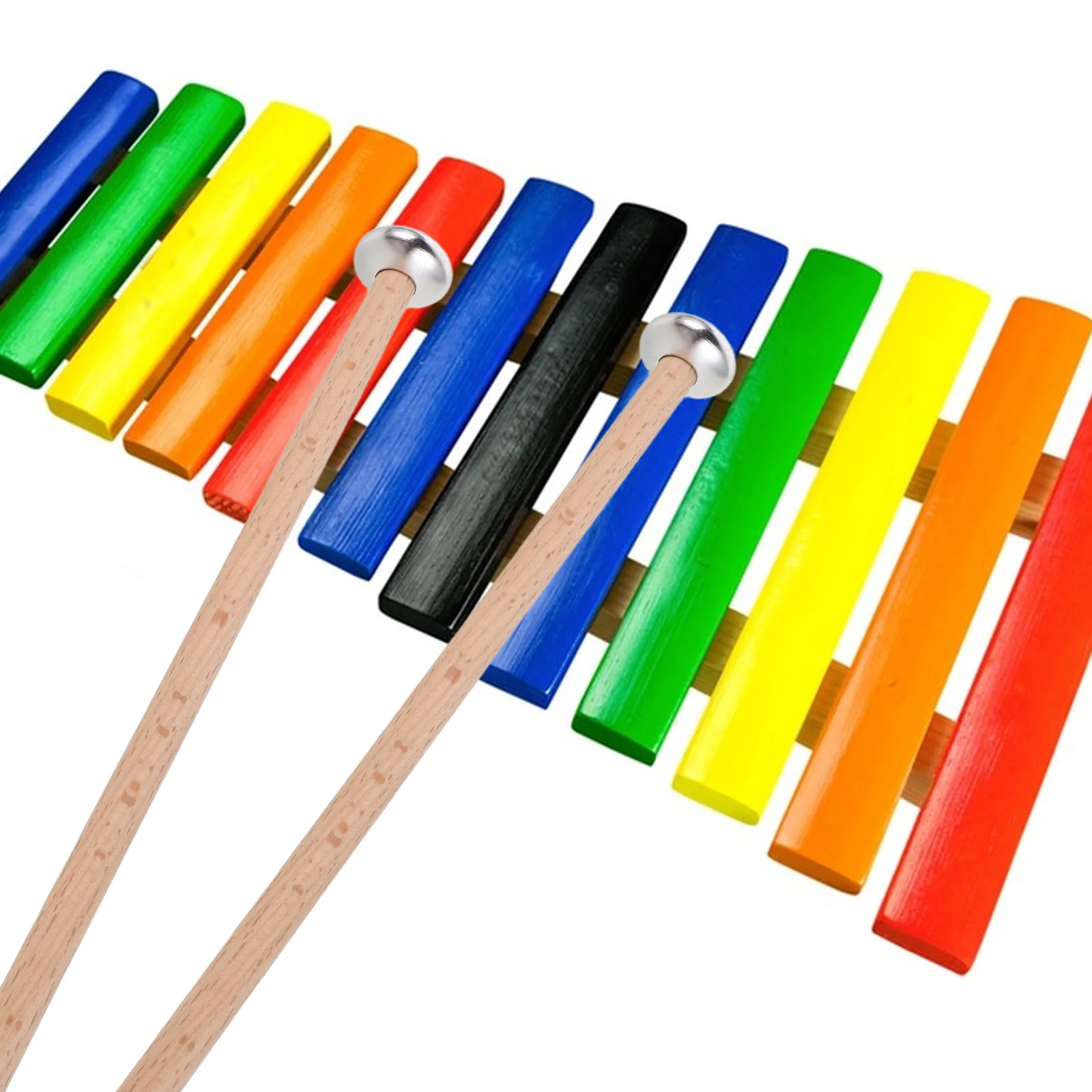 

1Pair Bell Mallets Oval Metal Head Glockenspiel Sticks Short Handle Percussion Hammer Xylophone Mallets Mallet Hammer