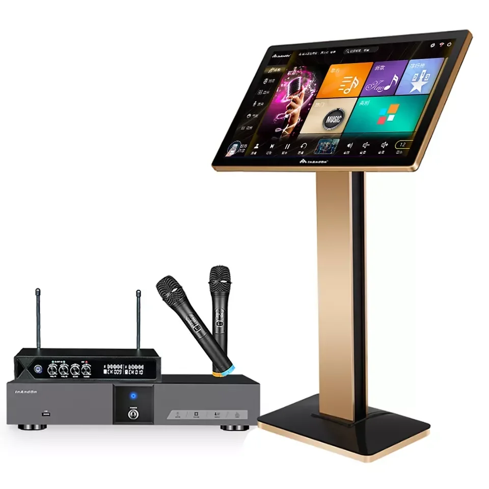 Professional InAndon KTV Home Party 21.5 Touch Screen Wifi Youtube vod dvd Singing Karoke Machine Karaoke System Machine Player