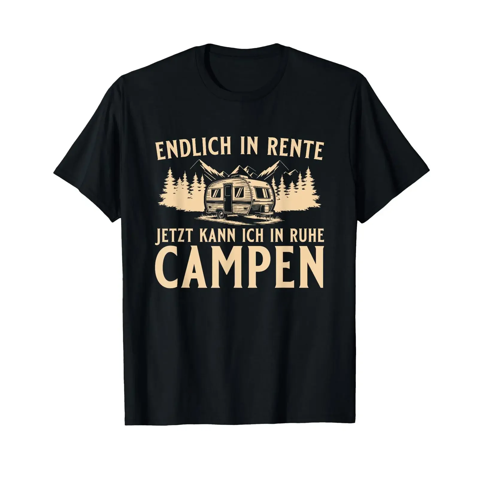 T Shirt with German Text Rente In Ruhe Campen Caravan vintage Washed Comfortable Stylish fashion Breathable Unisex Stretched