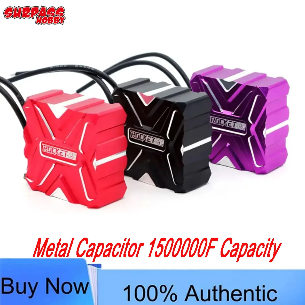 ROCKET-RC A1 Version Metal Capacitor for RC - 1500000μF, 300mΩ, 0~9.0V Withstanding Voltage, Fit 1/10 Drift Cars