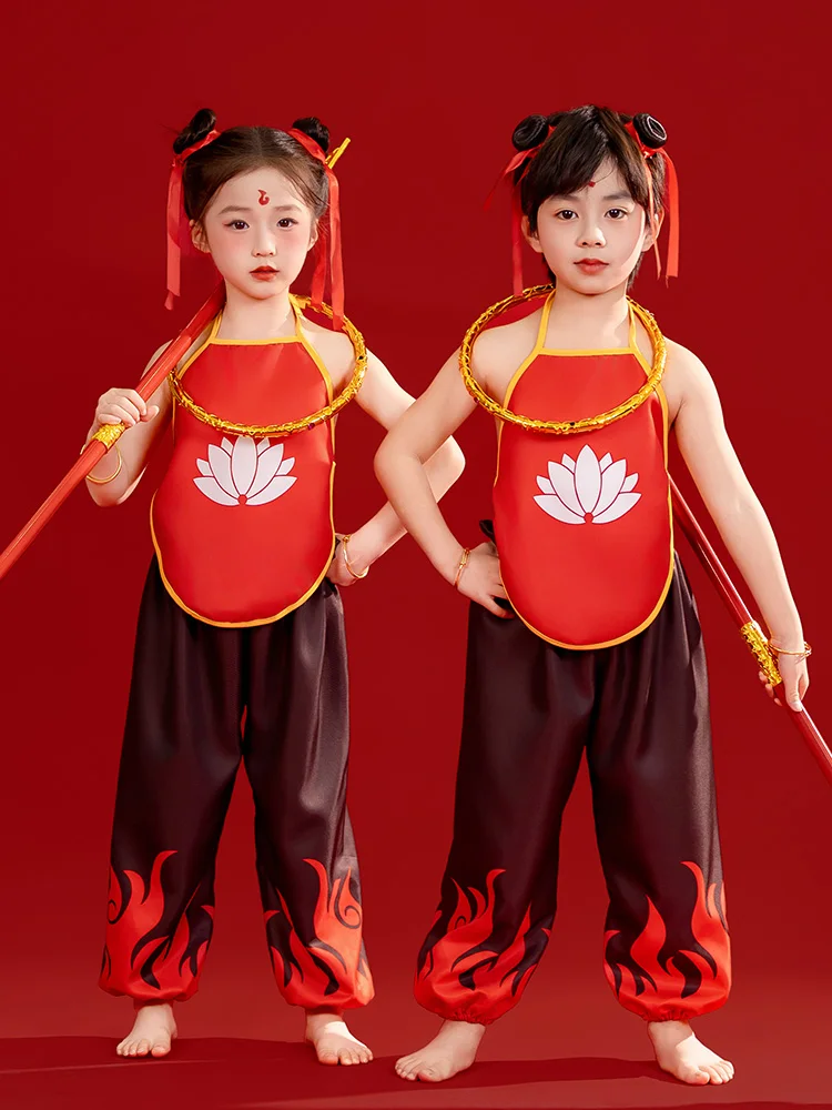 Set di costumi cosplay per compleanno per bambini, completo da performance per Halloween, pantaloni lunghi, set di due pezzi rotondi in poliestere Ne