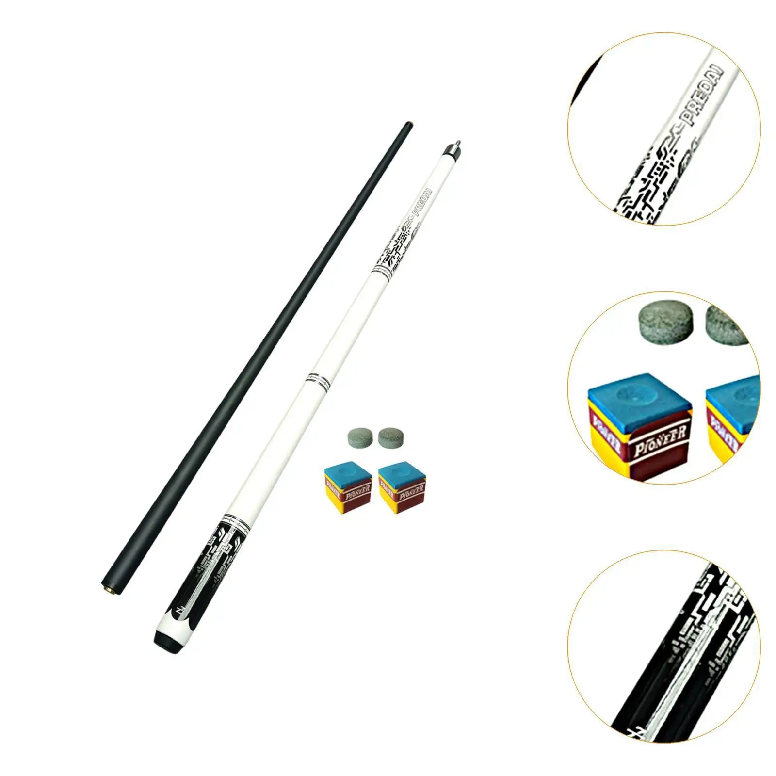 1/2 عصا السنوكر من ألياف الكربون مع طرفين لحمام السباحة 0.95 سم مع طباشير #5