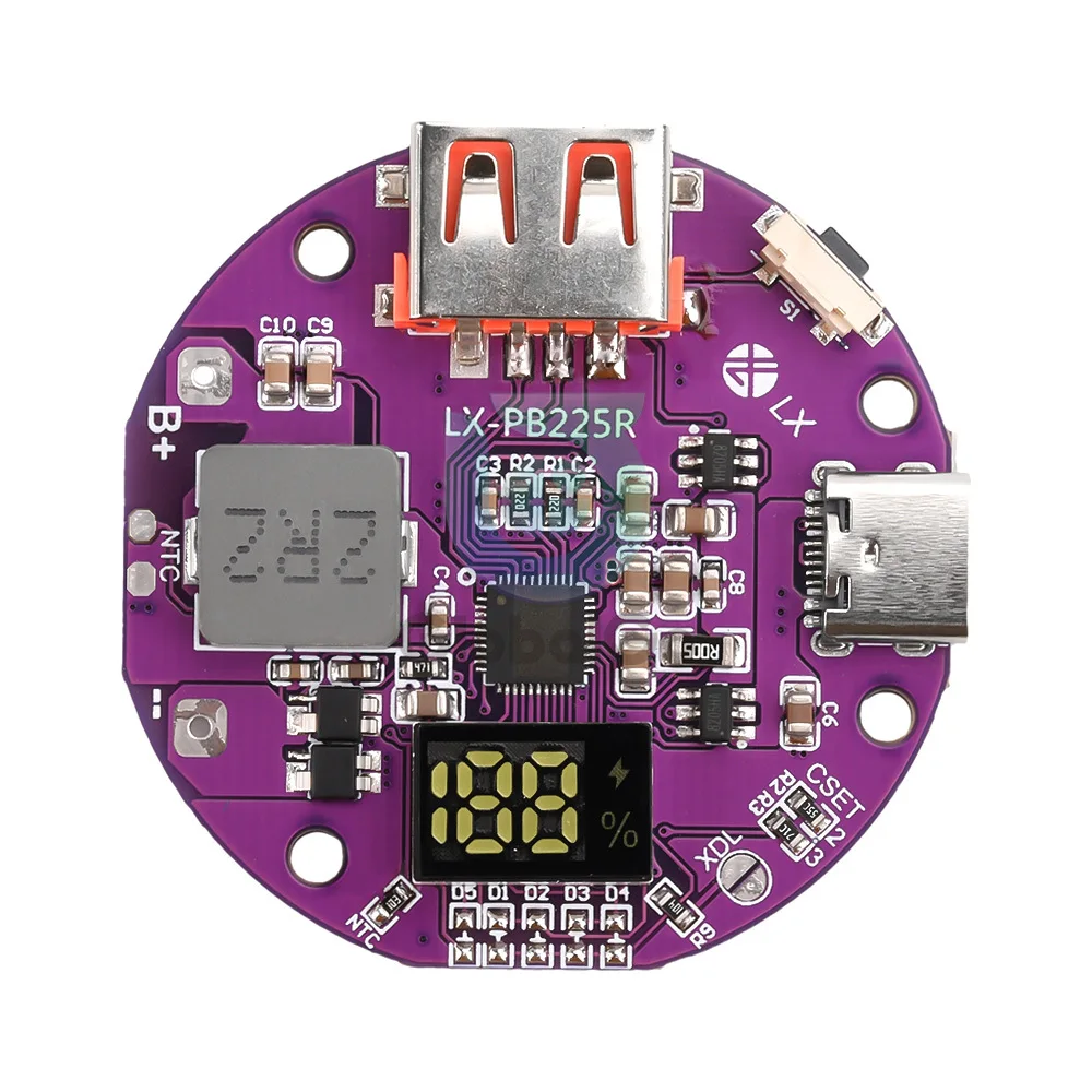 22.5W High Power PD/QC Bidirectional Fast Charging Power Bank Module Circuit Board DIY Motherboard LED Digital Display