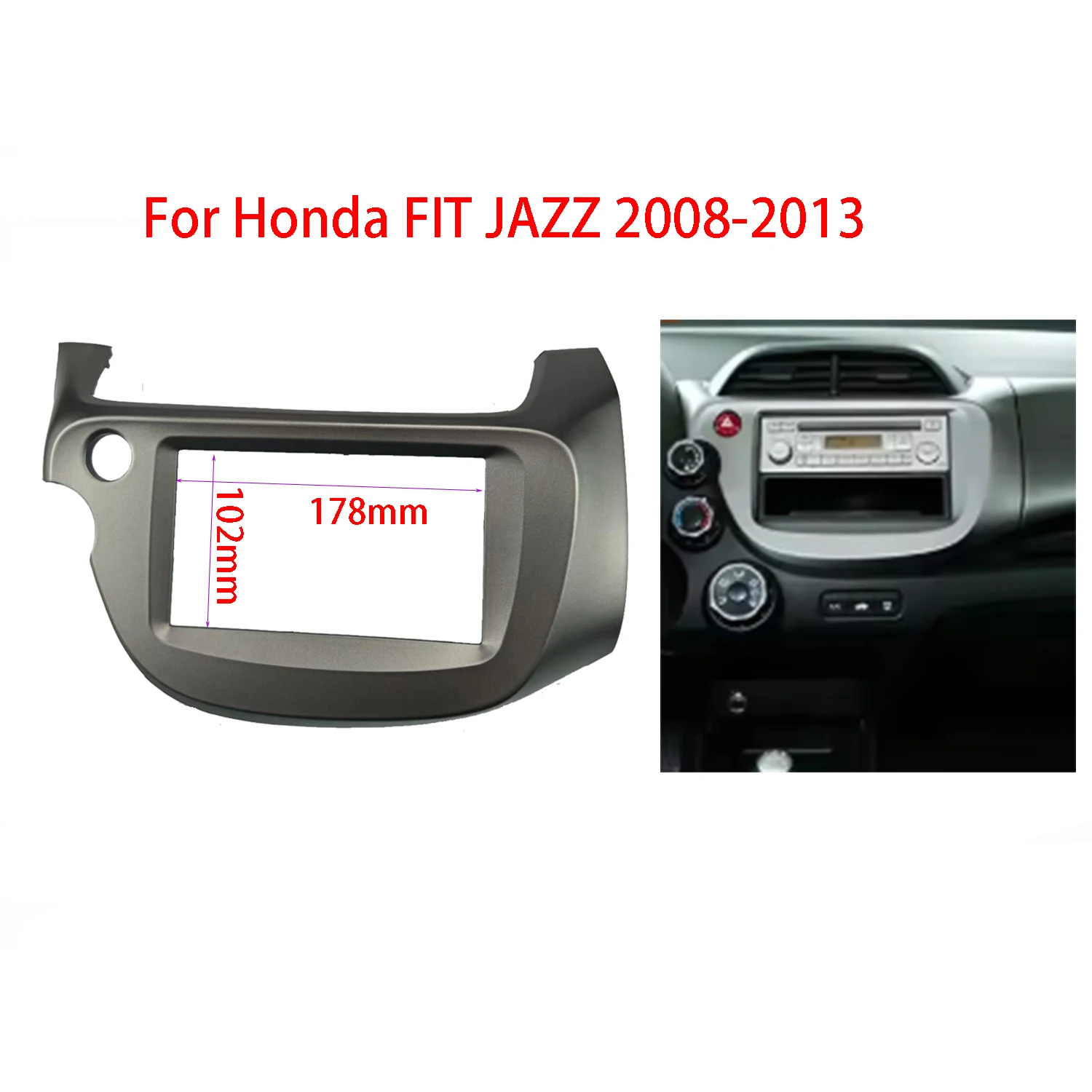 

Double 2 Din Car Radio Fascia for HONDA Fit, Jazz 2008-2013 DVD Stereo Panel Dash Mounting Installation Frame Kit