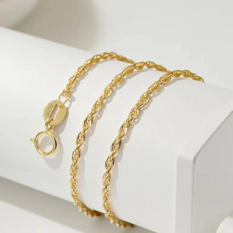 

Hot Selling Genuine Gold Real Gold Necklace Pure Gold Rope Chain Bracelet Necklace