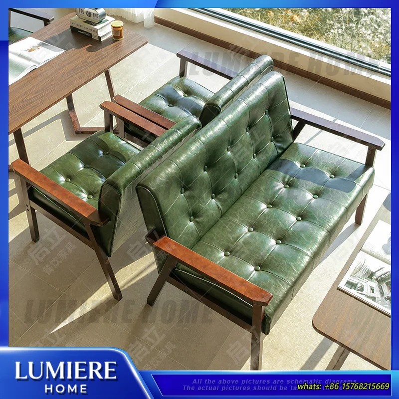 Coffee Shop Bar Stool Set Commercial Cafe Lounge Chair for Pub Cigar Room Office Use Two Seat Booth Furniture Modern Design