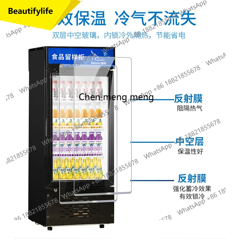 01A Food Sample Keeping Cabinet Vertical Beverage Refrigerated Display Cabinet Single Door Refrigerator Mini