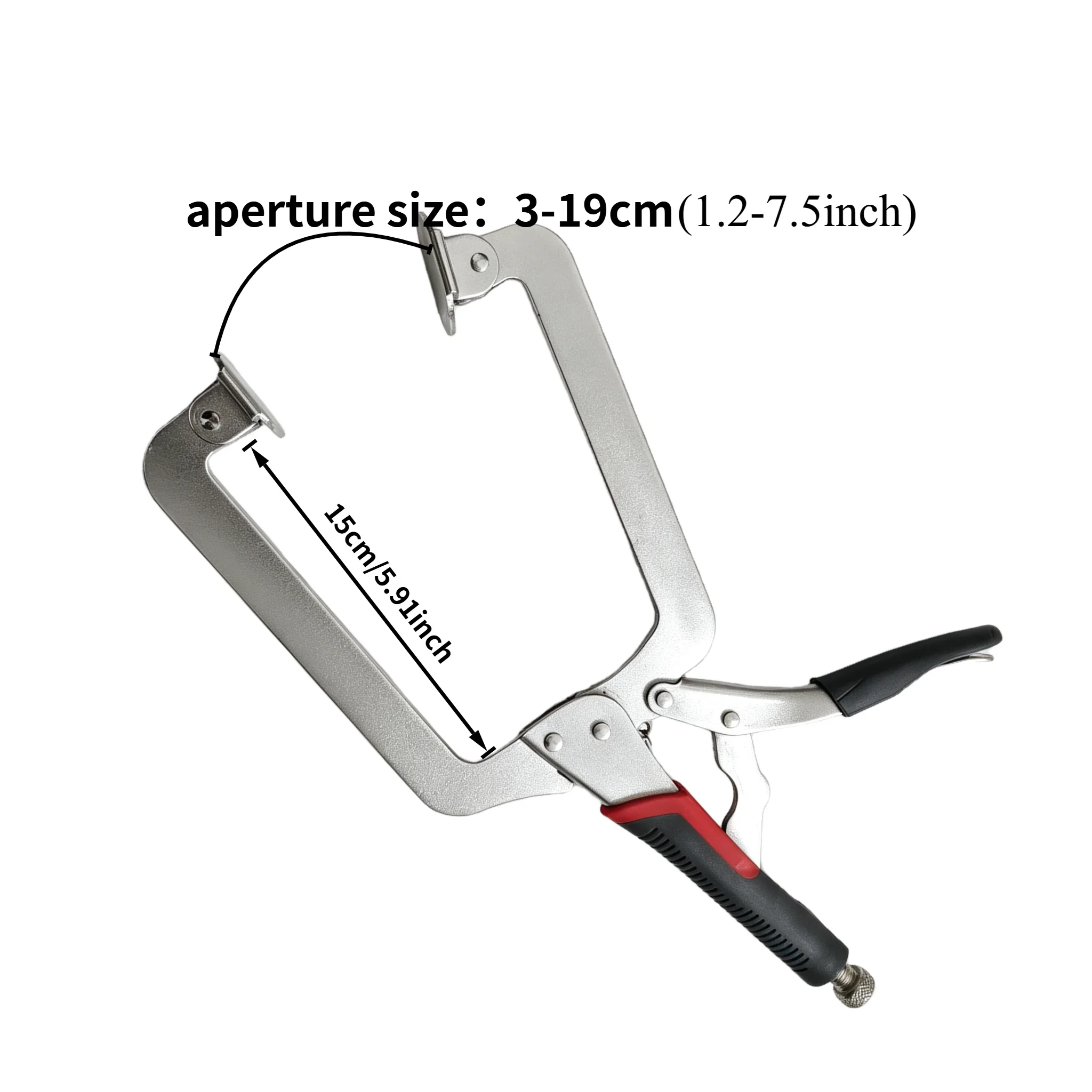2 Pieces 15-Inch Locking C-Clamp Set with Large Swivel Pads Soft Rubber Grip for Woodworking And Welding
