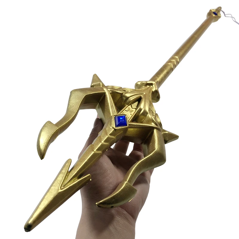 

1:1 Cosplay Aquaman fork Trident Game Movie Toy Weapon Sword Adult Kid Gift Gold Fork Retro Safety PU Weapons Flexible 100cm